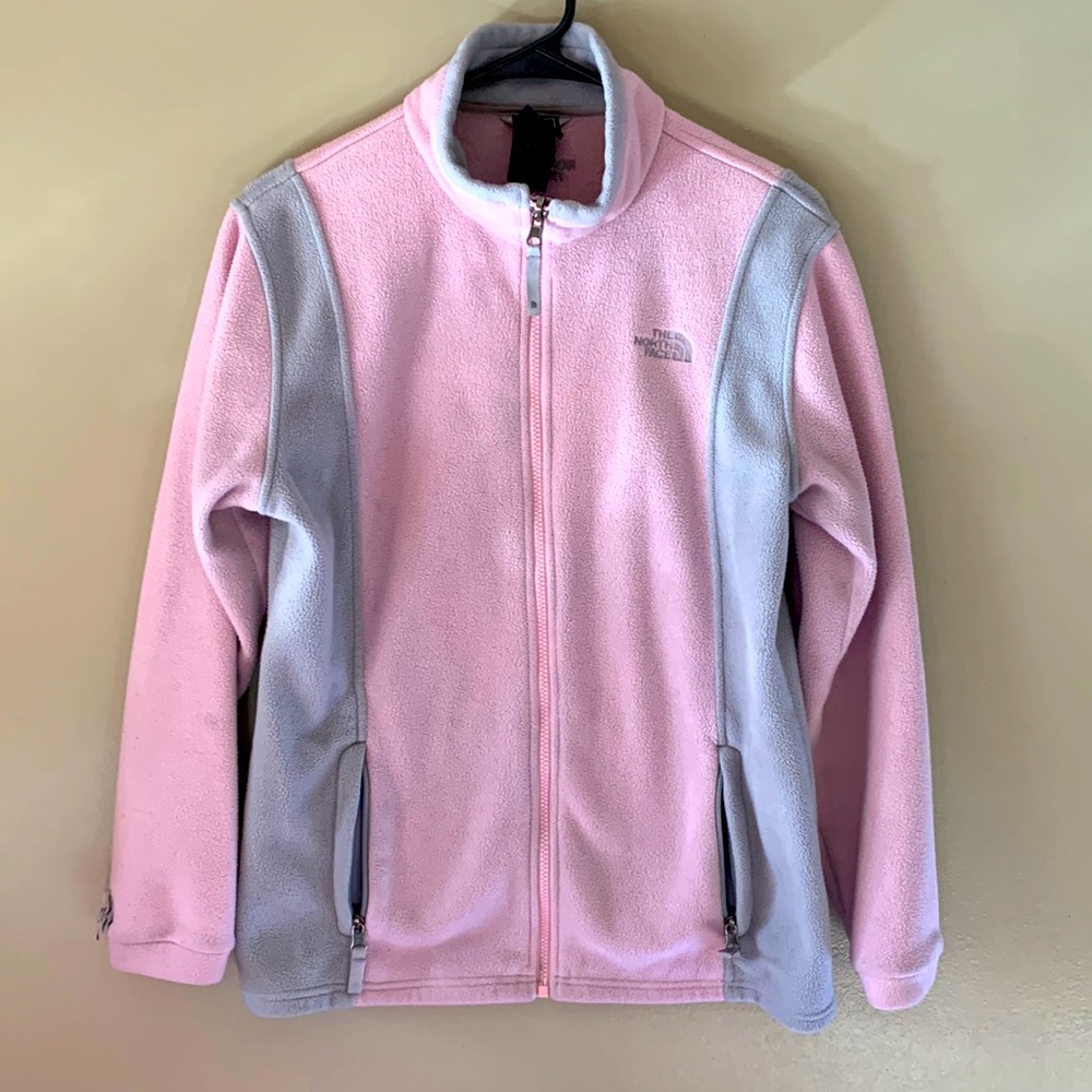 Pink and gray Northface zip up